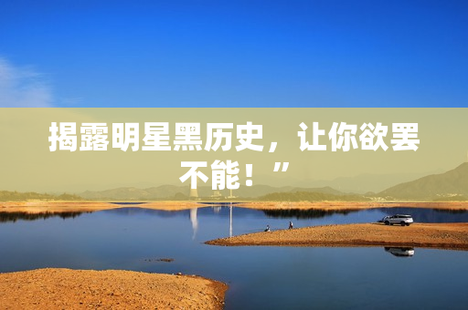 揭露明星黑历史，让你欲罢不能！”