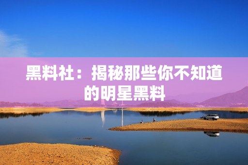 黑料社：揭秘那些你不知道的明星黑料