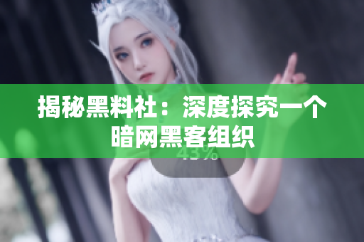 揭秘黑料社：深度探究一个暗网黑客组织