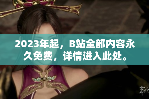 2023年起，B站全部内容永久免费，详情进入此处。