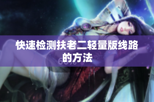 快速检测扶老二轻量版线路的方法