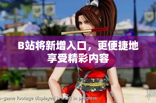 B站将新增入口，更便捷地享受精彩内容