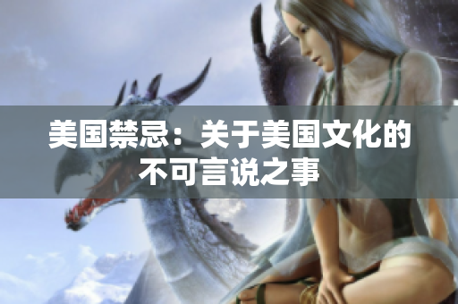 美国禁忌：关于美国文化的不可言说之事