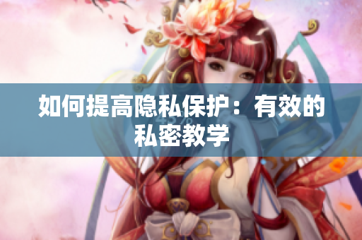 如何提高隐私保护：有效的私密教学