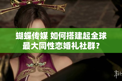 蝴蝶传媒 如何搭建起全球最大同性恋婚礼社群？