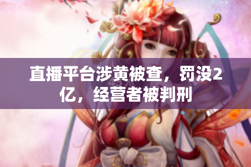 直播平台涉黄被查，罚没2亿，经营者被判刑