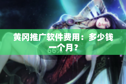 黄冈推广软件费用：多少钱一个月？