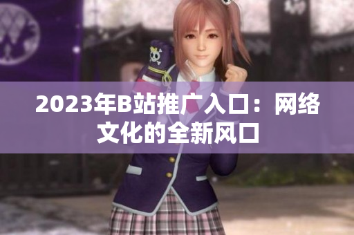 2023年B站推广入口：网络文化的全新风口