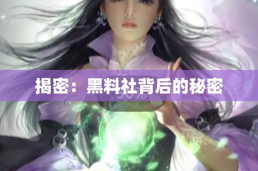 揭密：黑料社背后的秘密