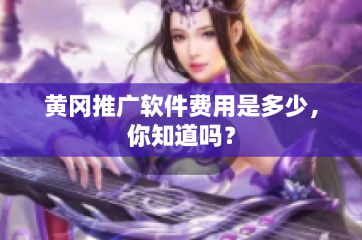 黄冈推广软件费用是多少，你知道吗？