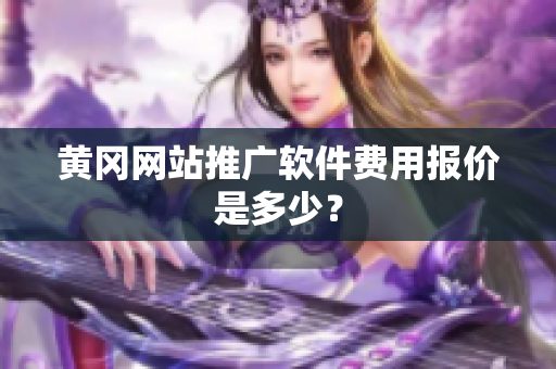 黄冈网站推广软件费用报价是多少？