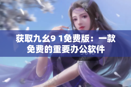 获取九幺9 1免费版：一款免费的重要办公软件