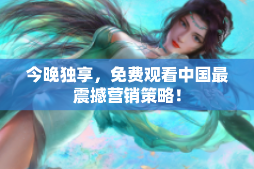 今晚独享，免费观看中国最震撼营销策略！