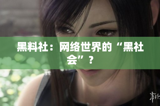 黑料社：网络世界的“黑社会”？
