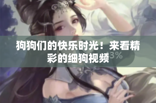狗狗们的快乐时光！来看精彩的细狗视频