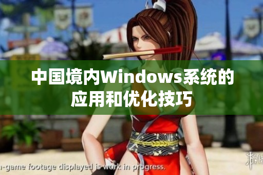 中国境内Windows系统的应用和优化技巧