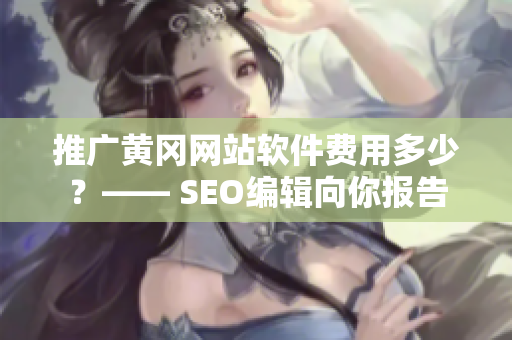 推广黄冈网站软件费用多少？—— SEO编辑向你报告