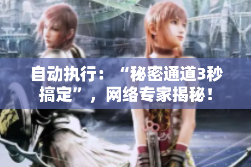 自动执行：“秘密通道3秒搞定”，网络专家揭秘！