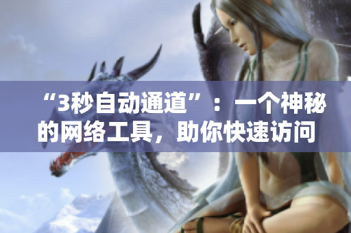 “3秒自动通道”：一个神秘的网络工具，助你快速访问！
