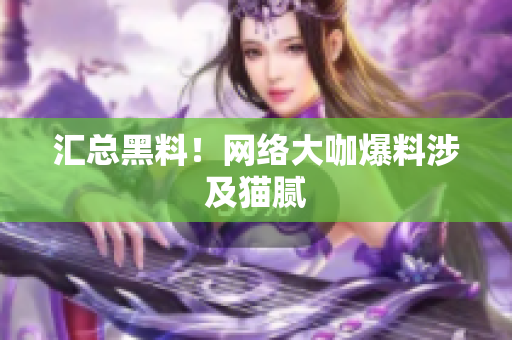 汇总黑料！网络大咖爆料涉及猫腻