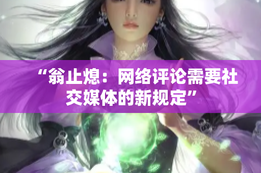 “翁止熄：网络评论需要社交媒体的新规定”