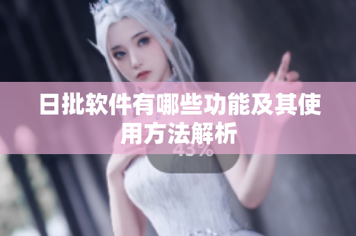 日批软件有哪些功能及其使用方法解析