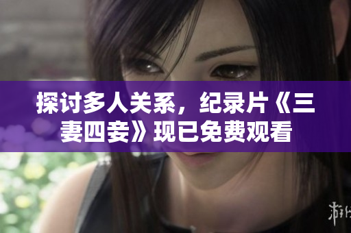 探讨多人关系，纪录片《三妻四妾》现已免费观看