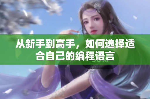 从新手到高手，如何选择适合自己的编程语言