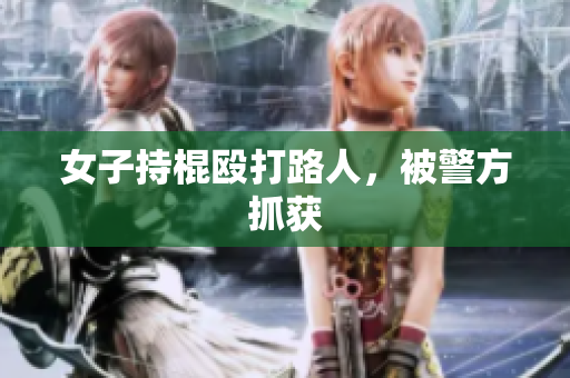 女子持棍殴打路人，被警方抓获