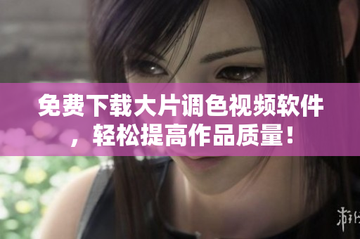 免费下载大片调色视频软件，轻松提高作品质量！